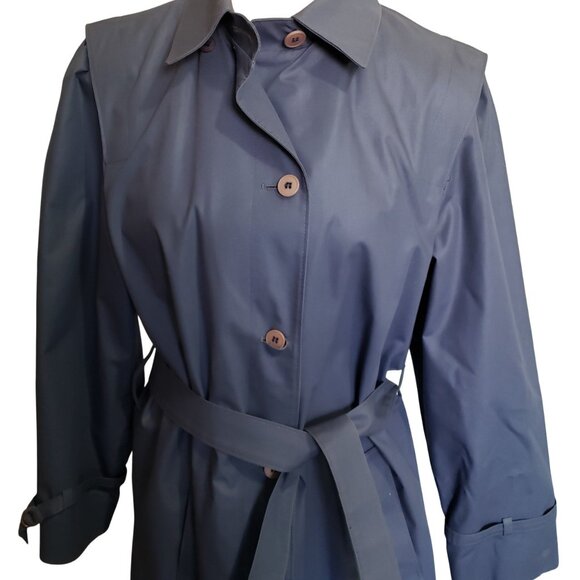 London Fog Women's Trench Coat Size 10 Blue - Picture 4 of 9